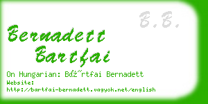 bernadett bartfai business card